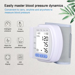 Wrist Blood Pressure Monitor Portable Fully Automatic BP Machine Band with Large LCD Display