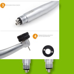 LenoRis Dental LED Self Power E Generator High Speed Handpiece alegra TE-95 RM 4Hole